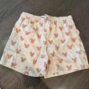 Magical Mamas Kids Mickey Mouse Print Swim Trunks Tan Stars 10-12